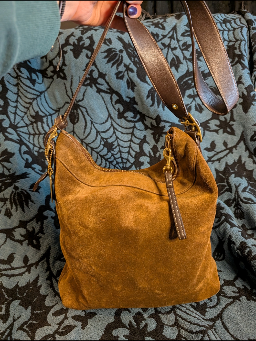 COACH Legacy Suede Brown Hobo Shoulder Bag